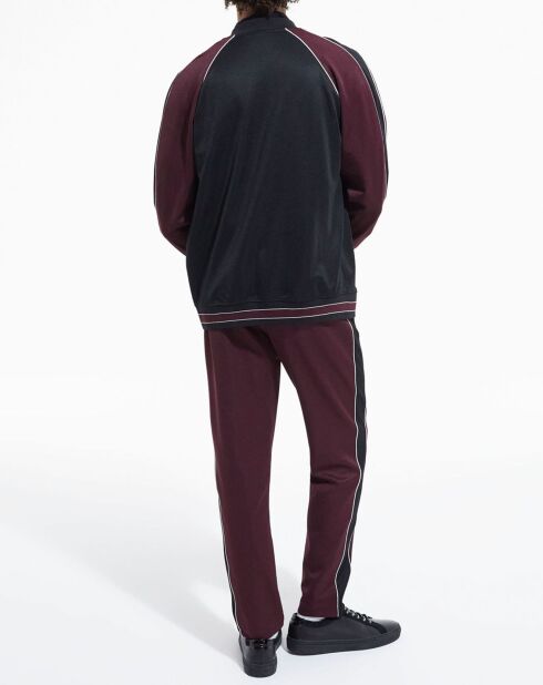 Sweat zippé avec manches raglan bordeaux