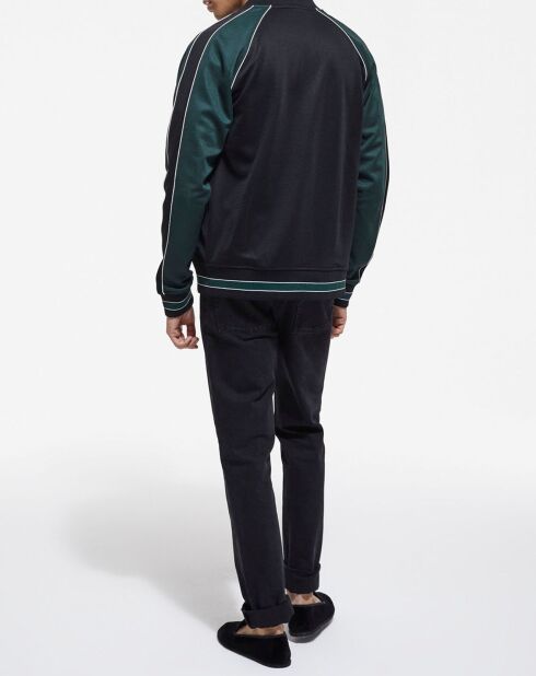 Sweat zippé avec manches raglan vert bouteille