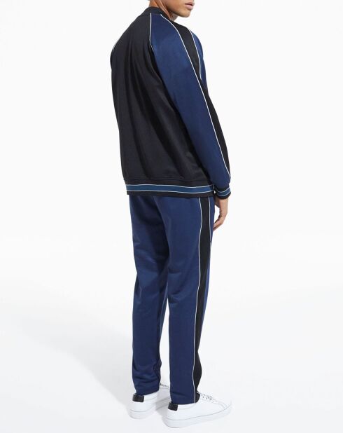 Sweat zippé avec manches raglan marine