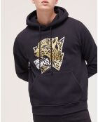 Sweat à capuche sérigraphié tigre noir