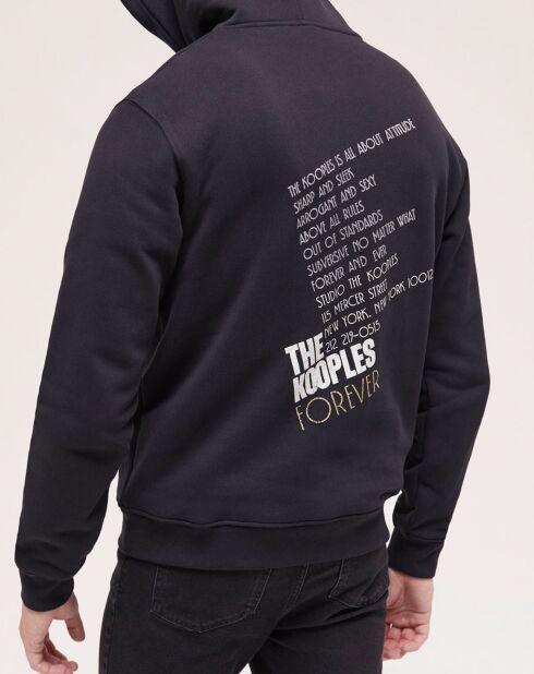 Sweat à capuche sérigraphié tigre noir