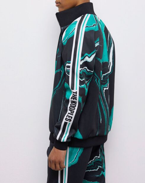 Veste de survêtement imprimée noir/vert