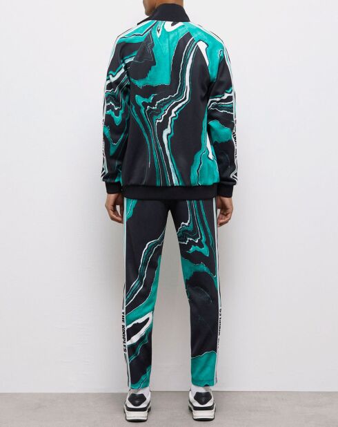 Veste de survêtement imprimée noir/vert