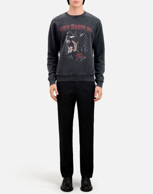 Sweat avec sérigraphie Barking dog noir