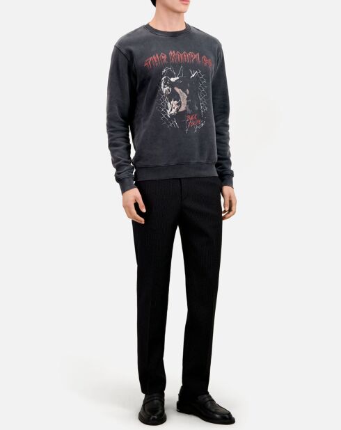 Sweat avec sérigraphie Barking dog noir