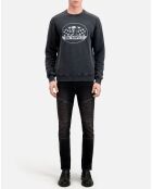 Sweat avec sérigraphie Racing Skull noir