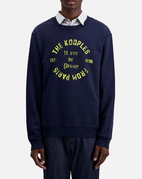 Sweat avec sérigraphie bleu marine