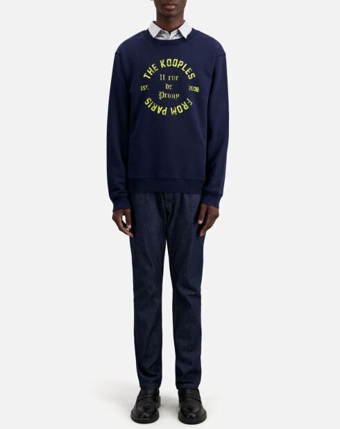 Sweat avec sérigraphie bleu marine