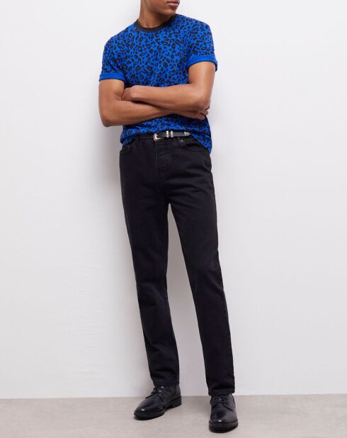 T-Shirt léopard bleu