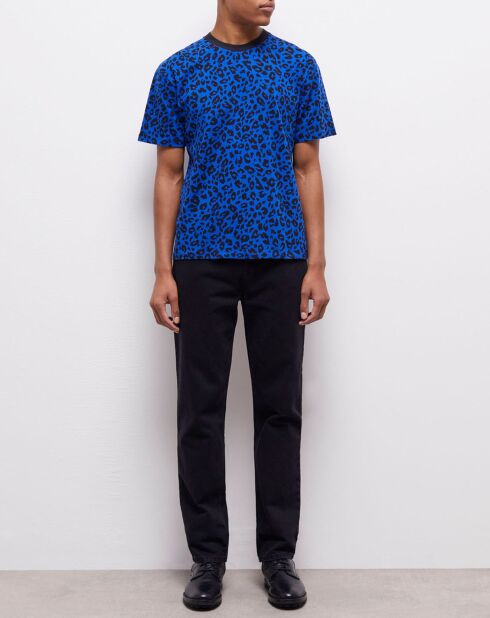 T-Shirt léopard bleu