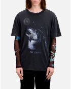 T-Shirt avec sérigraphie Wolf noir