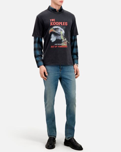 T-Shirt avec sérigraphie Eagle noir