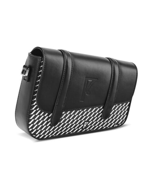 Bordeauxrote schwarz/weiße Tasche - 14x19x4,5 cm