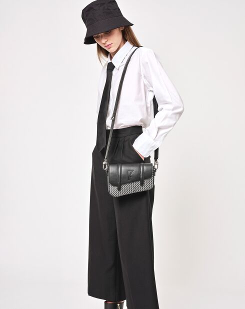 Sac Bordeaux noir/blanc - 14x19x4.5 cm