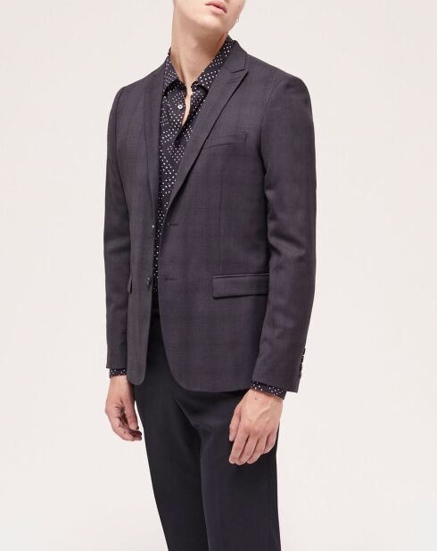 Veste de costume à motifs noire
