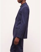 Veste de costume en Laine pied-de-poule bleue