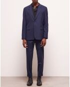 Veste de costume en Laine pied-de-poule bleue