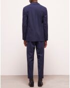 Veste de costume en Laine pied-de-poule bleue