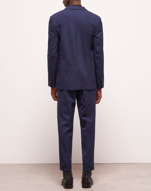 Veste de costume en Laine pied-de-poule bleue