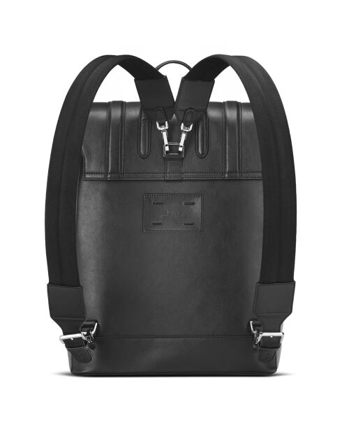 Sac à dos en Toile enduite & Cuir Ferret noir/blanc - 40x29x13 cm