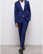 Veste de Costume 100% Laine micro motif bleu marine