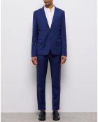 Veste de Costume 100% Laine micro motif bleu marine