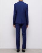 Veste de Costume 100% Laine micro motif bleu marine