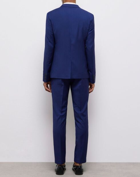 Veste de Costume 100% Laine micro motif bleu marine
