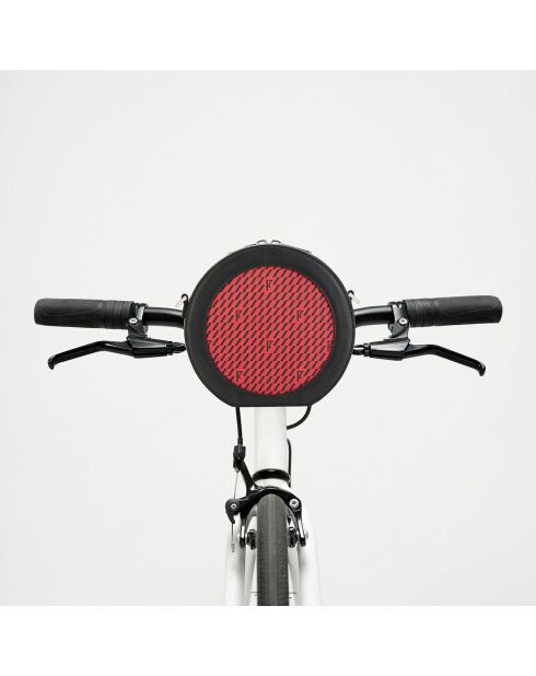 Mini Sac en Toile enduite & Cuir Medoc rouge/noir - 13x13x5.5 cm