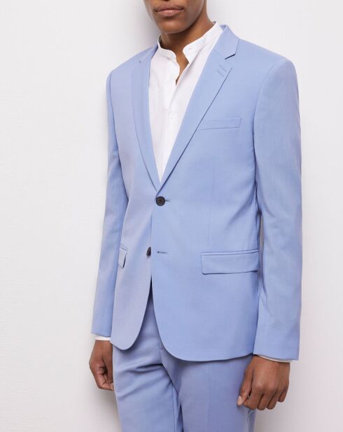 Veste de Costume 100% Laine fil à fil bleue