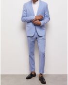 Veste de Costume 100% Laine fil à fil bleue