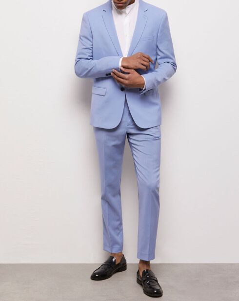 Veste de Costume 100% Laine fil à fil bleue