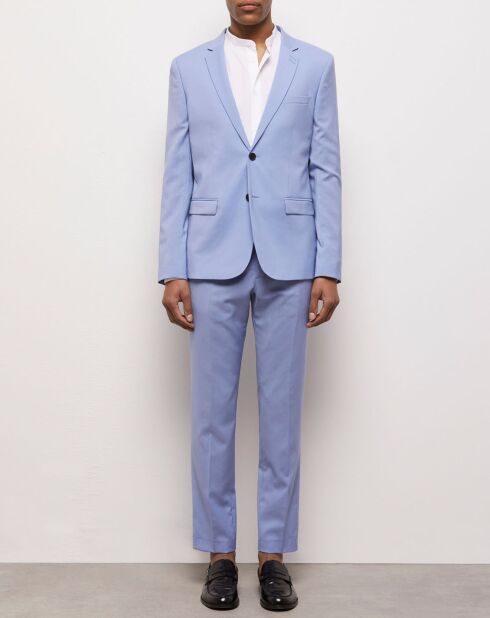 Veste de Costume 100% Laine fil à fil bleue
