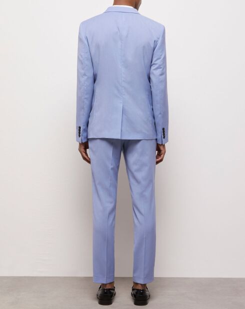 Veste de Costume 100% Laine fil à fil bleue
