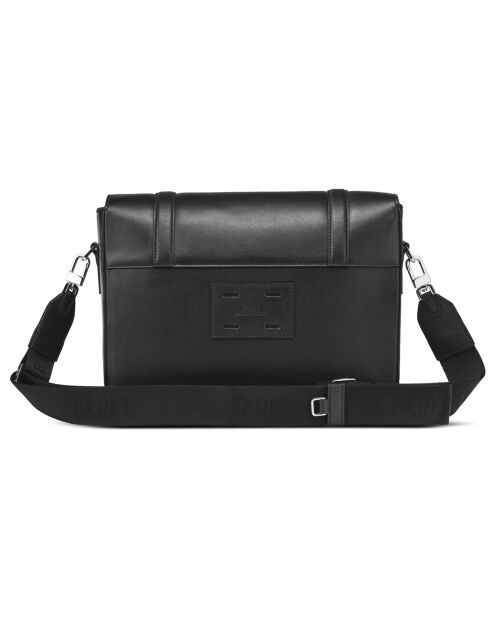 Sac en Cuir & Toile enduite Moulleau rouge/noir - 22x30x9 cm