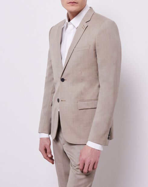 Veste de Costume 100% Laine beige