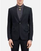 Veste de Costume 100% Laine Prince Galles bleu marine