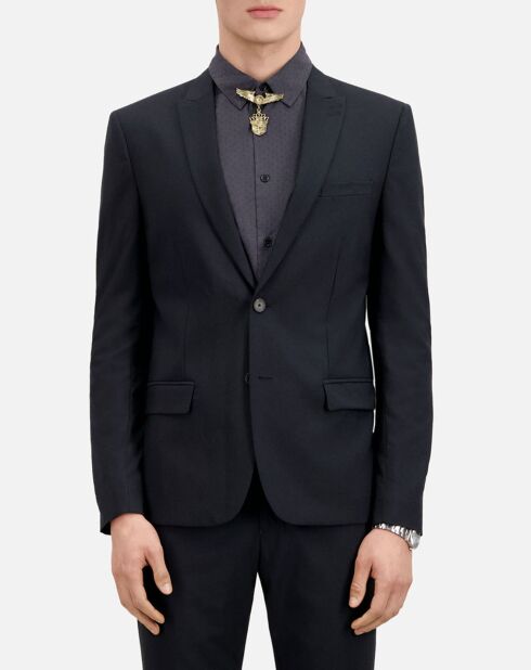 Marineblauw colbert van 100% wol Prince Wales