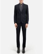 Veste de Costume 100% Laine Prince Galles bleu marine