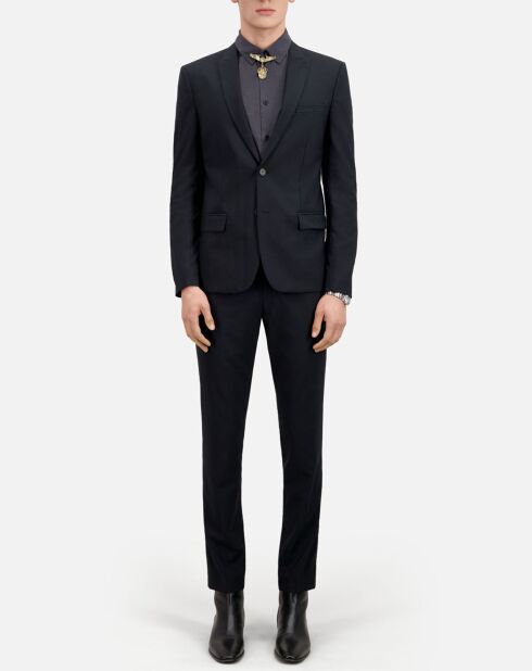 Marineblauw colbert van 100% wol Prince Wales