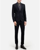 Veste de Costume 100% Laine Prince Galles bleu marine