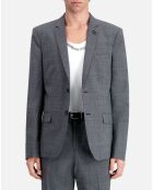 Veste de Costume 100% Laine à micro motifs noire