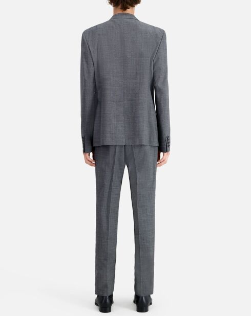 Veste de Costume 100% Laine à micro motifs noire