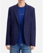 Veste de costume en Laine à rayures bleu marine
