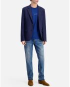 Veste de costume en Laine à rayures bleu marine
