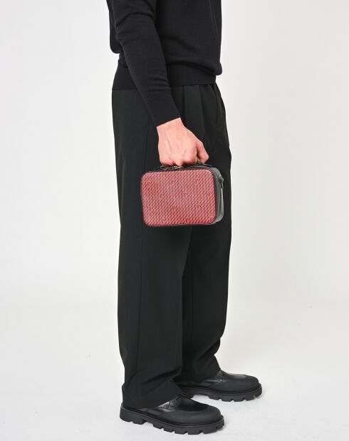 Petit Sac en Toile enduite Pyla rouge/noir - 13x19x6.5 cm