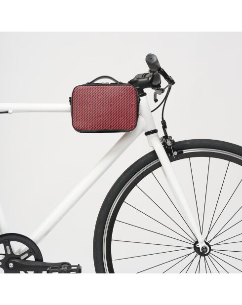 Petit Sac en Toile enduite Pyla rouge/noir - 13x19x6.5 cm