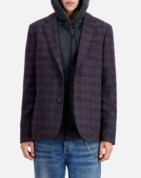 Veste en Laine mélangée à carreaux multicolore
