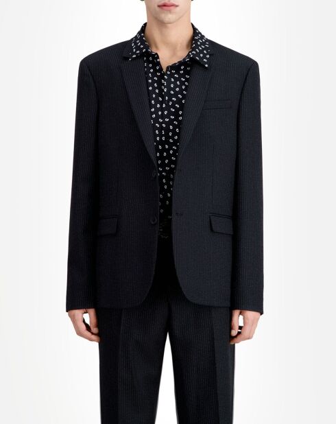 Veste en Laine à rayures tennis noire