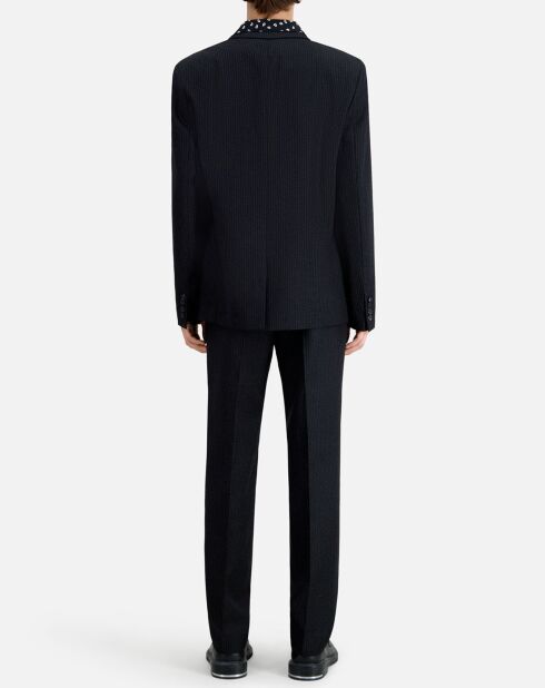 Veste en Laine à rayures tennis noire